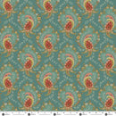 Andover Secret Stash Blue Willow Paisley Teal Fabric