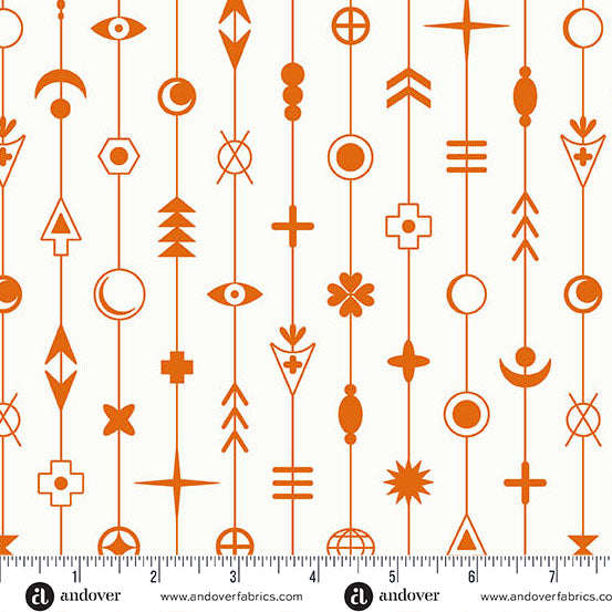 Andover Sun Print Whisper Gaze Flame Fabric