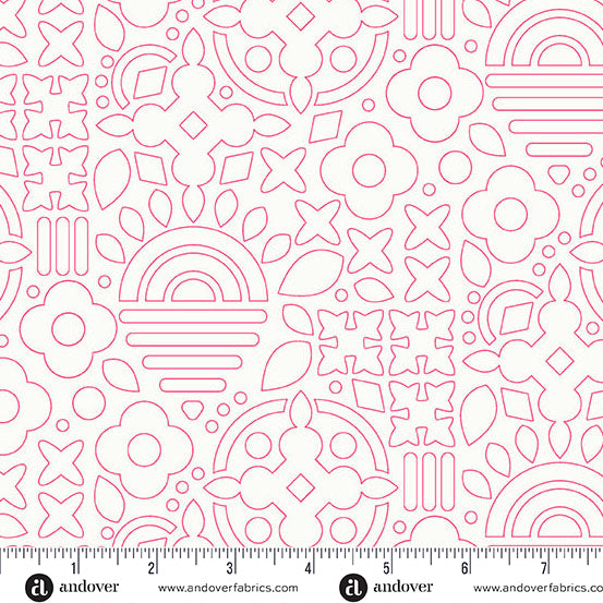 Andover Sun Print Whisper Stencil Taffy Fabric