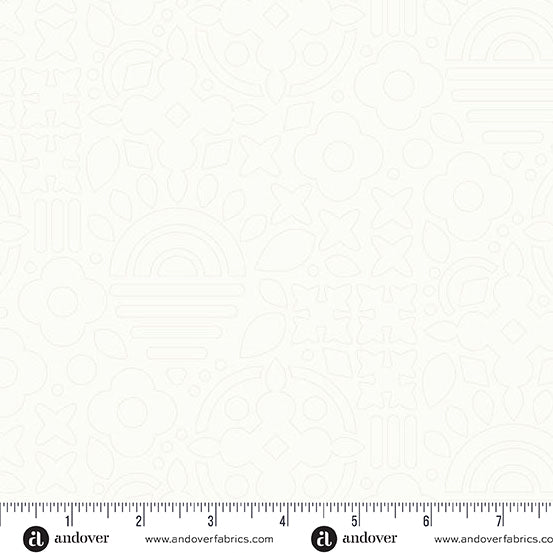 Andover Sun Print Whisper Stencil Snow Fabric