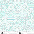 Andover Sun Print Whisper Stencil Teal Fabric