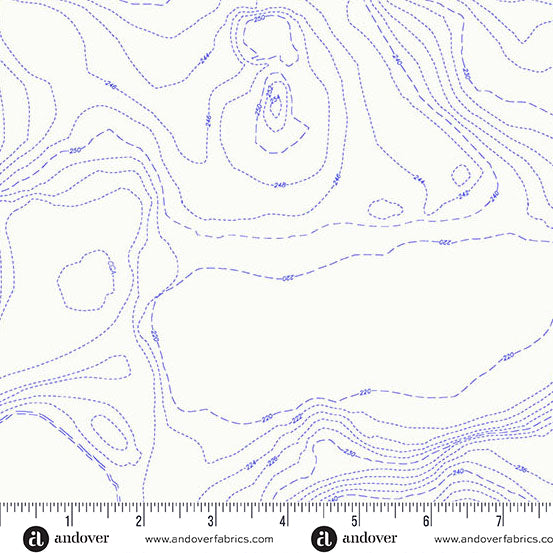 Andover Sun Print Whisper Topography Pond Fabric