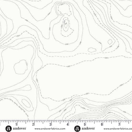 Andover Sun Print Whisper Topography Boulder Fabric