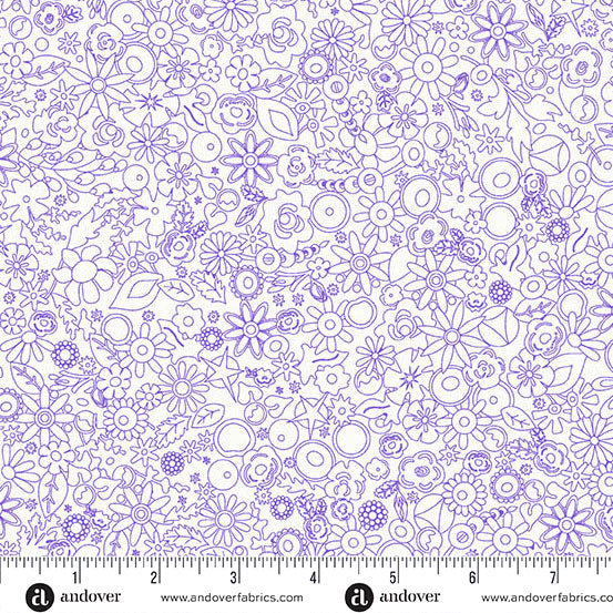 Andover Sun Print Whisper Woodland Violet Fabric