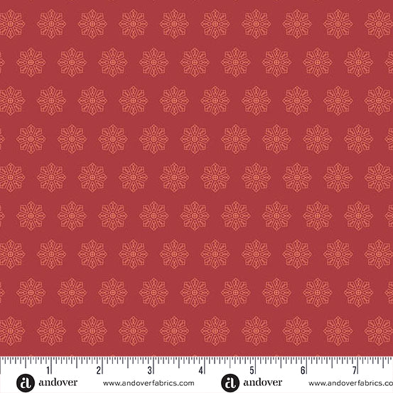 Andover Petals And Stitches Tiled Dresden Dark Amber Fabric