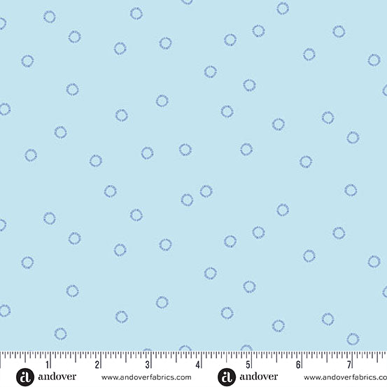 Andover Petals And Stitches Pollen Sky Fabric