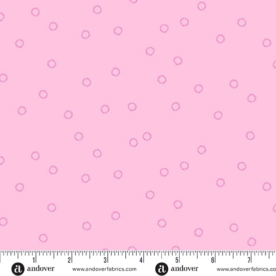 Andover Petals And Stitches Pollen Pink Fabric