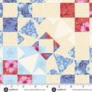 Andover Petals And Stitches Garden Blocks Denim Fabric