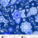 Andover Amsterdam Bloom Cobalt Wide Back Fabric
