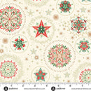 Andover Good Tidings Snow Crystal Cream Fabric