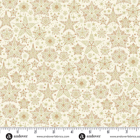 Andover Good Tidings Frosty Cream Fabric