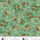 Andover Good Tidings Holly Bush Mid Green Fabric
