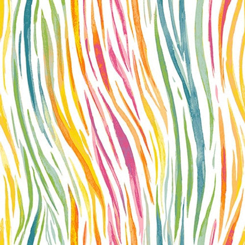 Studio E Fabrics All Big Things Start Small Rainbow Zebra Fabric