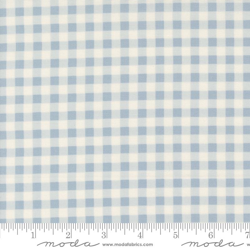 Moda Cottage Charm Gingham Checks Powder Blue Fabric
