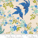 Moda Legendary Love Lovebirds Landscape Porcelain Navy Fabric
