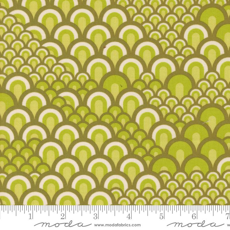 Moda Legendary Love Sea Waves Avocado Fabric