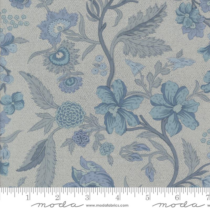 Moda Sacre Bleu Parterre Florals Ciel Blue Fabric