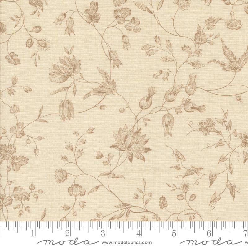 Moda Sacre Bleu Pivoine Florals Pearl Fabric