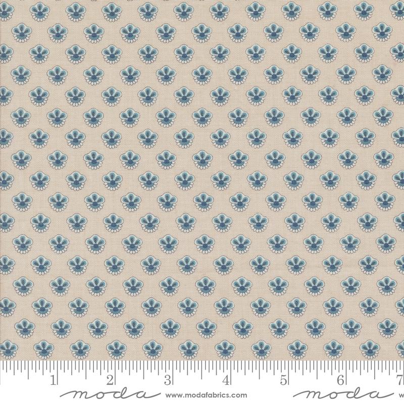 Moda Sacre Bleu Campanule Blender Smoke French Blue Fabric