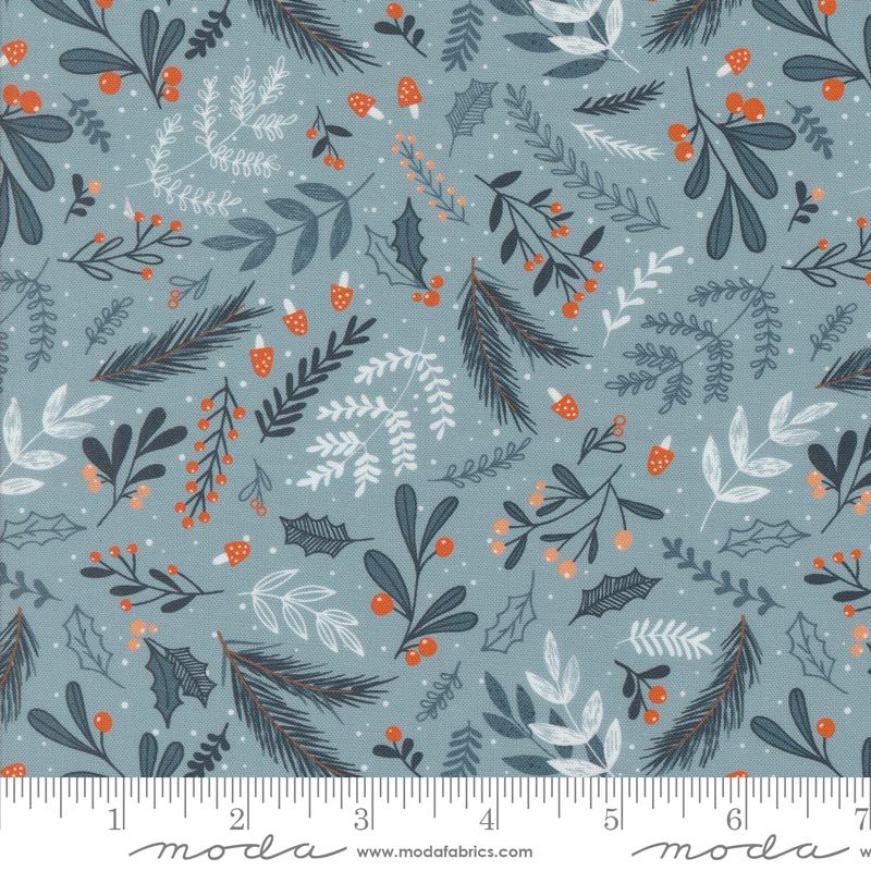 Moda Purrfect Christmas Holly And Pine Florals Igloo Fabric