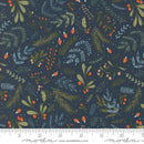 Moda Purrfect Christmas Holly And Pine Florals Midnight Fabric