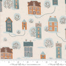 Moda Purrfect Christmas Snowy Town Pearl Fabric