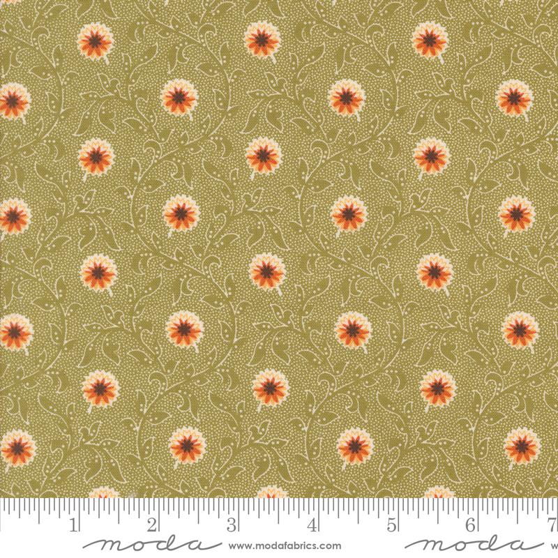 Moda Pumpkin Spice Gatherings Flowering Blooms Basil Fabric