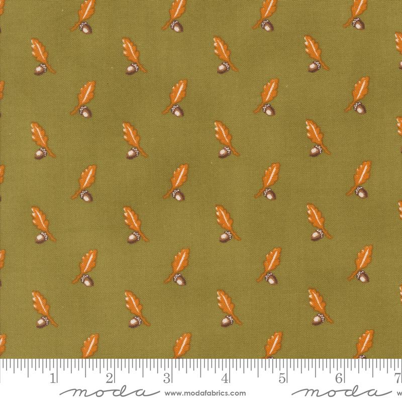 Moda Pumpkin Spice Gatherings Acorn And Oak Basil Fabric