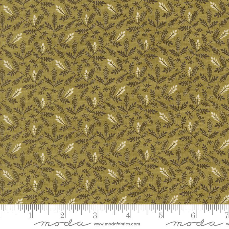 Moda Pumpkin Spice Gatherings Leaf Toss Basil Fabric