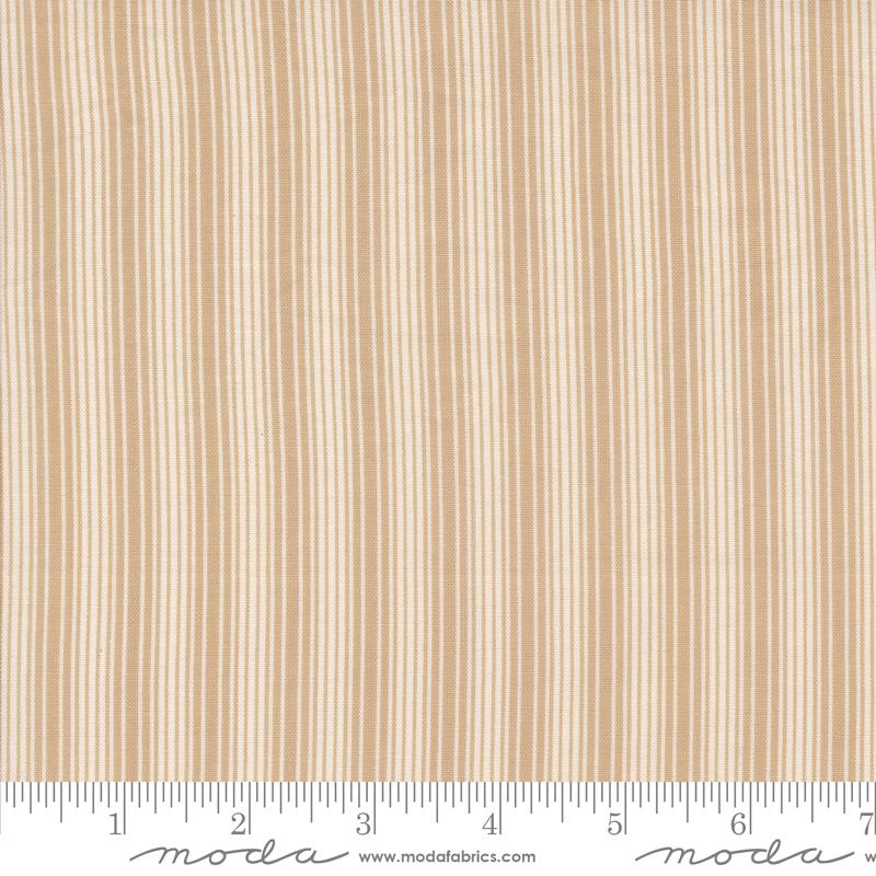 Moda Pumpkin Spice Gatherings Linen Stripe Khaki Fabric