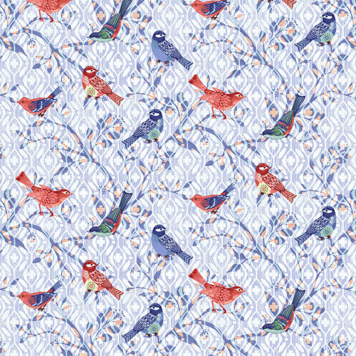 Studio E Bell Blue Birds Light Blue Bird Branches Fabric