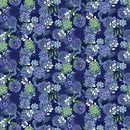 Studio E Bell Blue Birds Indigo Large Floral Fabric