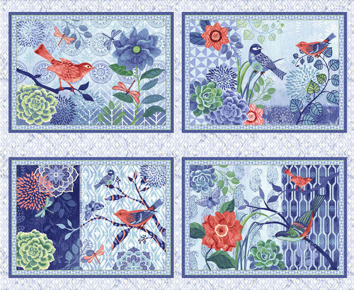 Studio E Bell Blue Birds Light Blue Placemat Panel