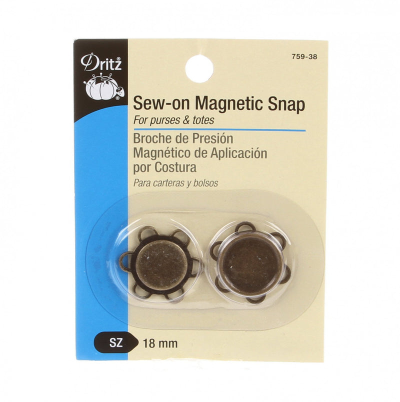 Dritz Sew On Magnetic Snap Brass 18mm