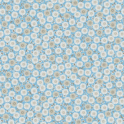 Studio E Field Of Seams Tonal Daisy Blue Tan Fabric