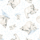Studio E Polar Plungers Polar Bears White Fabric