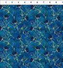In The Beginning La Luna Night Blooms Blue Fabric