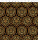 In The Beginning Steampunk Menagerie Gear Stars Gold Fabric