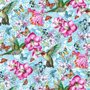 Studio E Hummingbird Messenger Hummingbird Floral Light Blue Fabric