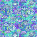 Studio E Hummingbird Messenger Mandala Flowers Light Blue Fabric