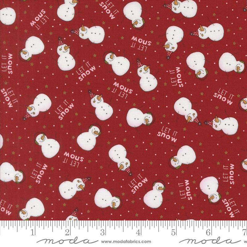 Moda Emmitt And Ivy Snow Kids Red Fabric