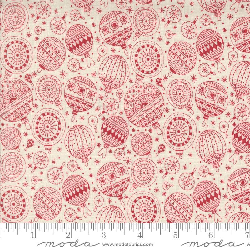 Moda Emmitt And Ivy Ornaments Red Fabric