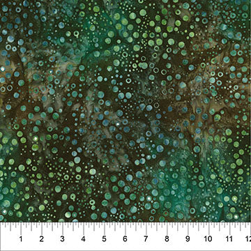 Northcott Pop Dots Forest Multi Batik Fabric