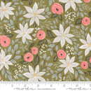 Moda Berry And Pine Poinsettia Party Florals Sage Fabric