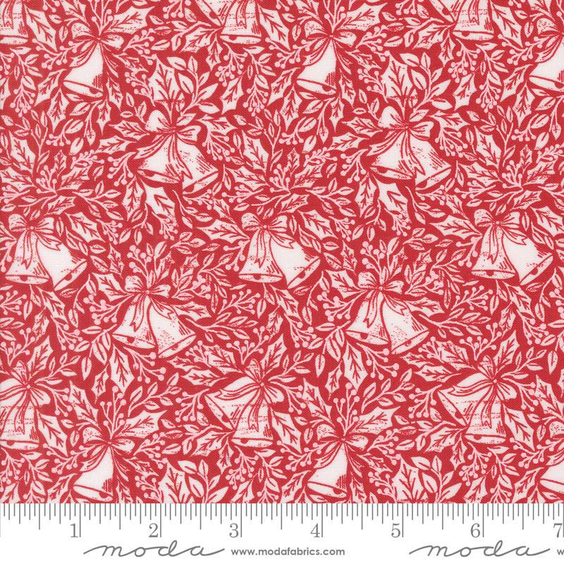 Moda Berry And Pine Christmas Bell Song Blender Cranberry Fabric