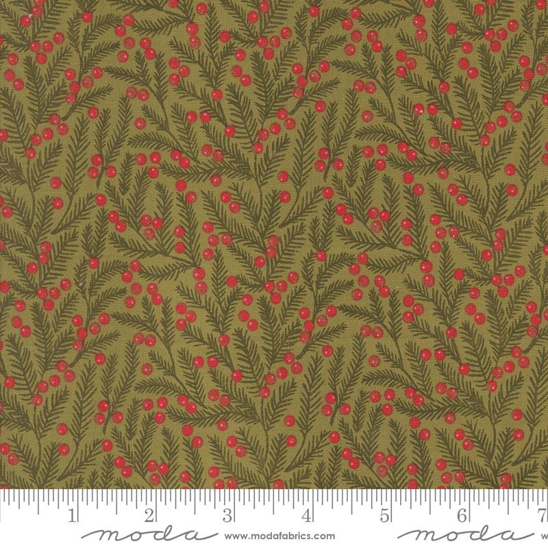 Moda Berry And Pine Christmas Pine Needle Blender Sage Fabric