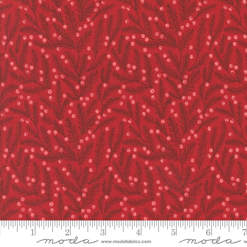 Moda Berry And Pine Christmas Pine Needle Blender Craberry Fabric