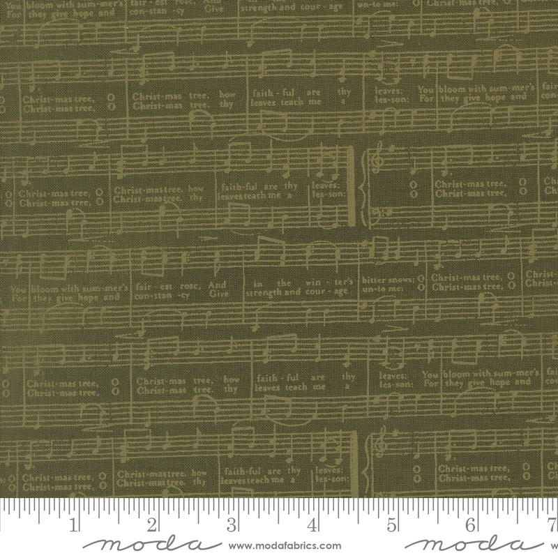 Moda Berry And Pine Christmas Oh Christmas Tree Text Wintergreen Fabric