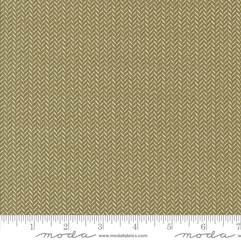 Moda Berry And Pine Christmas Yule Herringbone Sage Fabric