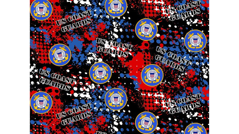 Sykel Enterprises Military Prints Coast Guard Abstract Fabric ONLINE PURCHASE ONLY